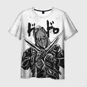 Мужская футболка 3D с принтом Кайман с мечами Дорохедоро в Новосибирске, 100% полиэфир | прямой крой, круглый вырез горловины, длина до линии бедер | anime | caiman | dorohedoro | manga | аниме | дорохедоро | кайман | манга
