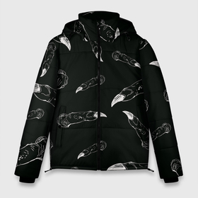 Мужская зимняя куртка 3D с принтом Jujutsi Kaisen Sukuna - Пальцы в Новосибирске, верх — 100% полиэстер; подкладка — 100% полиэстер; утеплитель — 100% полиэстер | длина ниже бедра, свободный силуэт Оверсайз. Есть воротник-стойка, отстегивающийся капюшон и ветрозащитная планка. 

Боковые карманы с листочкой на кнопках и внутренний карман на молнии. | Тематика изображения на принте: fingers | sukuna | аниме | магическая битва | манга | пальцы | сукуна | черный