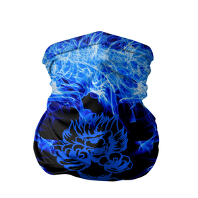Бандана-труба 3D с принтом Лев в синем пламени в Санкт-Петербурге, 100% полиэстер, ткань с особыми свойствами — Activecool | плотность 150‒180 г/м2; хорошо тянется, но сохраняет форму | lion | лев | огонь | пламя | синий