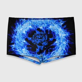 Мужские купальные плавки 3D с принтом Лев в синем пламени , Полиэстер 85%, Спандекс 15% |  | Тематика изображения на принте: lion | лев | огонь | пламя | синий