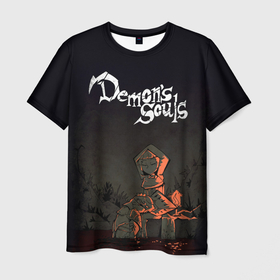 Мужская футболка 3D с принтом Demons souls в Кировске, 100% полиэфир | прямой крой, круглый вырез горловины, длина до линии бедер | dark souls | demon souls | demons souls | demons souls remastered | git gud | гит гуд | дарк соулз | демон соулз