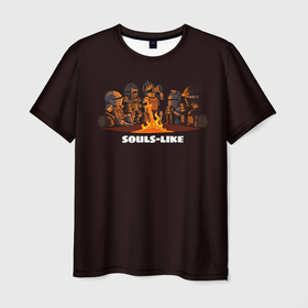 Мужская футболка 3D с принтом Souls-like , 100% полиэфир | прямой крой, круглый вырез горловины, длина до линии бедер | dark souls | demon souls | demons souls | demons souls remastered | git gud | гит гуд | дарк соулз | демон соулз