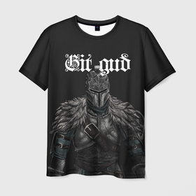 Мужская футболка 3D с принтом Git gud , 100% полиэфир | прямой крой, круглый вырез горловины, длина до линии бедер | dark souls | demon souls | demons souls | demons souls remastered | git gud | гит гуд | дарк соулз | демон соулз
