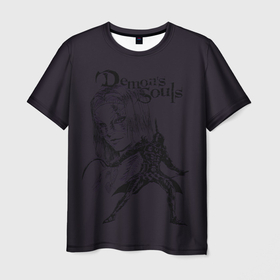 Мужская футболка 3D с принтом Demons Souls в Белгороде, 100% полиэфир | прямой крой, круглый вырез горловины, длина до линии бедер | dark souls | demon souls | demons souls | demons souls remastered | git gud | гит гуд | дарк соулз | демон соулз