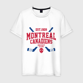 Мужская футболка хлопок с принтом Монреаль Канадиенс в Кировске, 100% хлопок | прямой крой, круглый вырез горловины, длина до линии бедер, слегка спущенное плечо. | canadiens | hockey | montreal | montreal canadiens | nhl | usa | канадиенс | монреаль | монреаль канадиенс | нхл | спорт | сша | хоккей | шайба