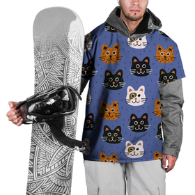 Накидка на куртку 3D с принтом Котики в Новосибирске, 100% полиэстер |  | cat | арткот | кот | котики.кошки | коты арт | паттерн кот
