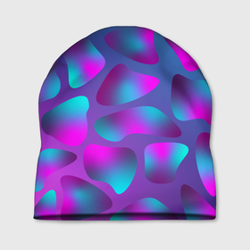 Шапка 3D с принтом Неоновые капли в Тюмени, 100% полиэстер | универсальный размер, печать по всей поверхности изделия | neon | newschool | purple | rap | абстракция | бензин | капли | кислотный | неон | разводы | розовый | фиолетовый