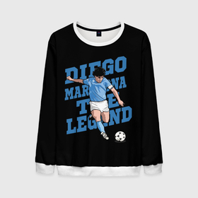 Мужской свитшот 3D с принтом Diego Maradona в Санкт-Петербурге, 100% полиэстер с мягким внутренним слоем | круглый вырез горловины, мягкая резинка на манжетах и поясе, свободная посадка по фигуре | 10 | 1960 | 2020 | argentina | barcelona | diego | football | legend | leo | lionel | maradona | messi | retro | rip | soccer | аргентина | барселона | бога | диего | легенда | лионель | марадона | месси | мяч | ретро | рука | форма | футбол