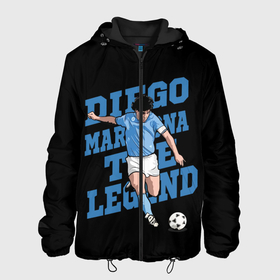 Мужская куртка 3D с принтом Diego Maradona в Екатеринбурге, ткань верха — 100% полиэстер, подклад — флис | прямой крой, подол и капюшон оформлены резинкой с фиксаторами, два кармана без застежек по бокам, один большой потайной карман на груди. Карман на груди застегивается на липучку | Тематика изображения на принте: 10 | 1960 | 2020 | argentina | barcelona | diego | football | legend | leo | lionel | maradona | messi | retro | rip | soccer | аргентина | барселона | бога | диего | легенда | лионель | марадона | месси | мяч | ретро | рука | форма | футбол