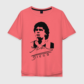 Мужская футболка хлопок Oversize с принтом Diego Maradona в Санкт-Петербурге, 100% хлопок | свободный крой, круглый ворот, “спинка” длиннее передней части | 10 | 1960 | 2020 | argentina | barcelona | diego | football | legend | leo | lionel | maradona | messi | retro | rip | soccer | автограф | аргентина | барселона | бога | диего | легенда | лионель | марадона | месси | мяч | ретро | роспись | р