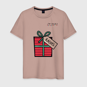 Мужская футболка хлопок с принтом Friends. Подарок Rachel в Курске, 100% хлопок | прямой крой, круглый вырез горловины, длина до линии бедер, слегка спущенное плечо. | christmas | friends | gift | rachel | vdkarsve | xmas | друзья | новый год | подарок | сериал