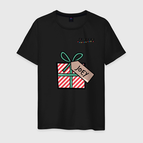 Мужская футболка хлопок с принтом Friends. Подарок Joey в Тюмени, 100% хлопок | прямой крой, круглый вырез горловины, длина до линии бедер, слегка спущенное плечо. | christmas | friends | gift | joey | vdkarsve | xmas | друзья | новый год | подарок | сериал