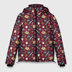 Мужская зимняя куртка 3D с принтом Friends. Новогодний бардовый в Новосибирске, верх — 100% полиэстер; подкладка — 100% полиэстер; утеплитель — 100% полиэстер | длина ниже бедра, свободный силуэт Оверсайз. Есть воротник-стойка, отстегивающийся капюшон и ветрозащитная планка. 

Боковые карманы с листочкой на кнопках и внутренний карман на молнии. | christmas | friends | vdkarsve | xmas | друзья | новый год | сериал