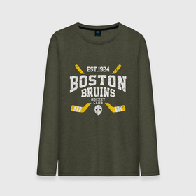 Мужской лонгслив хлопок с принтом Бостон Брюинз , 100% хлопок |  | boston | boston bruins | bruins | hockey | nhl | usa | бостон | бостон брюинз | нхл | спорт | сша | хоккей | шайба
