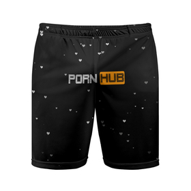 Мужские шорты спортивные с принтом Pornhub в Кировске,  |  | black | черный