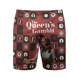 Мужские шорты спортивные с принтом Ход королевы / The Que ,  |  | gambit | the queens 