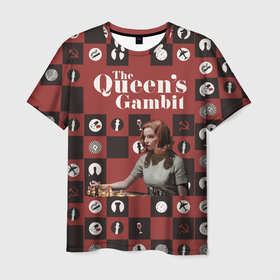 Мужская футболка 3D с принтом Ход королевы / The Que , 100% полиэфир | прямой крой, круглый вырез горловины, длина до линии бедер | gambit | the queens 