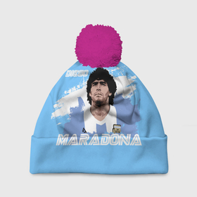 Шапка 3D c помпоном с принтом Диего Марадона , 100% полиэстер | универсальный размер, печать по всей поверхности изделия | diego | diego armando maradona | maradona | аргентина | диего | король | легенда | марадона | нападающий | полузащитник | футбол | футболист
