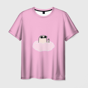 Мужская футболка 3D с принтом мем в Петрозаводске, 100% полиэфир | прямой крой, круглый вырез горловины, длина до линии бедер | мем | облако | смешной человек