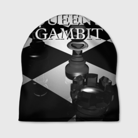 Шапка 3D с принтом Ход Королевы в Тюмени, 100% полиэстер | универсальный размер, печать по всей поверхности изделия | beth harmon | chess | queens gambit | the queens gambit | аня тейлор джой | бет хармон | нетфликс | ход королевы | шахматы