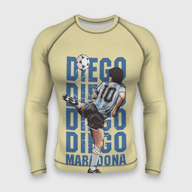 Мужской рашгард 3D с принтом Diego Diego в Петрозаводске,  |  | 10 номер | diego | football | maradona | maradonna | арегнтина | бога | диего | марадона | марадонна | ретро | рука | сборная аргентины | футбол | футболист
