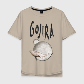 Мужская футболка хлопок Oversize с принтом Gojira в Екатеринбурге, 100% хлопок | свободный крой, круглый ворот, “спинка” длиннее передней части | djent | france | gojira | groove | metal | progressive