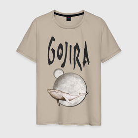 Мужская футболка хлопок с принтом Gojira в Петрозаводске, 100% хлопок | прямой крой, круглый вырез горловины, длина до линии бедер, слегка спущенное плечо. | djent | france | gojira | groove | metal | progressive