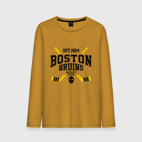 Мужской лонгслив хлопок с принтом Бостон Брюинз в Екатеринбурге, 100% хлопок |  | boston | boston bruins | bruins | hockey | nhl | usa | бостон | бостон брюинз | нхл | спорт | сша | хоккей | шайба