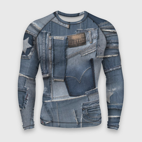 Мужской рашгард 3D с принтом Jeans life в Курске,  |  | cool | fashion | hype | jeans | texture | vanguard | авангард | круто | мода | текстура | хайп