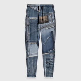 Мужские брюки 3D с принтом Jeans life в Кировске, 100% полиэстер | манжеты по низу, эластичный пояс регулируется шнурком, по бокам два кармана без застежек, внутренняя часть кармана из мелкой сетки | cool | fashion | hype | jeans | texture | vanguard | авангард | круто | мода | текстура | хайп