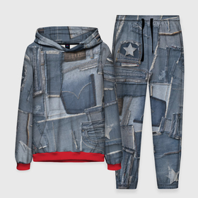 Мужской костюм 3D (с толстовкой) с принтом Jeans life ,  |  | cool | fashion | hype | jeans | texture | vanguard | авангард | круто | мода | текстура | хайп