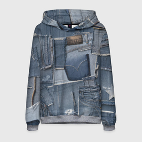 Мужская толстовка 3D с принтом Jeans life , 100% полиэстер | двухслойный капюшон со шнурком для регулировки, мягкие манжеты на рукавах и по низу толстовки, спереди карман-кенгуру с мягким внутренним слоем. | cool | fashion | hype | jeans | texture | vanguard | авангард | круто | мода | текстура | хайп