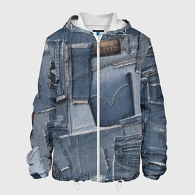 Мужская куртка 3D с принтом Jeans life , ткань верха — 100% полиэстер, подклад — флис | прямой крой, подол и капюшон оформлены резинкой с фиксаторами, два кармана без застежек по бокам, один большой потайной карман на груди. Карман на груди застегивается на липучку | cool | fashion | hype | jeans | texture | vanguard | авангард | круто | мода | текстура | хайп