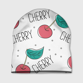 Шапка 3D с принтом Вишенки Cherry в Екатеринбурге, 100% полиэстер | универсальный размер, печать по всей поверхности изделия | cherry | белый | вишня | красный | лето | надпись | сад | черенок | черешня | ягода