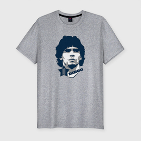 Мужская футболка хлопок Slim с принтом Diego 10 в Екатеринбурге, 92% хлопок, 8% лайкра | приталенный силуэт, круглый вырез ворота, длина до линии бедра, короткий рукав | 10 | el diego | legend | maradona | аргентина | легенда | марадона | форма