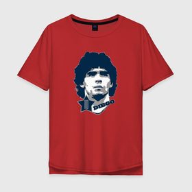 Мужская футболка хлопок Oversize с принтом Diego 10 в Тюмени, 100% хлопок | свободный крой, круглый ворот, “спинка” длиннее передней части | 10 | el diego | legend | maradona | аргентина | легенда | марадона | форма