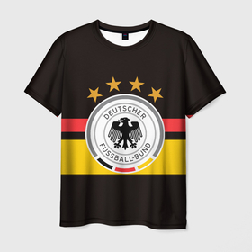 Мужская футболка 3D с принтом СБОРНАЯ ГЕРМАНИИ , 100% полиэфир | прямой крой, круглый вырез горловины, длина до линии бедер | flag | football | germany | logo | sport | team | германия | логотип | сборная | спорт | флаг | футбол