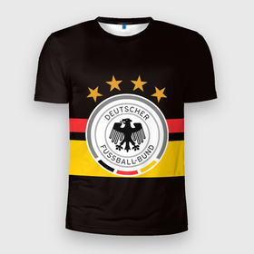 Мужская футболка 3D спортивная с принтом СБОРНАЯ ГЕРМАНИИ в Белгороде, 100% полиэстер с улучшенными характеристиками | приталенный силуэт, круглая горловина, широкие плечи, сужается к линии бедра | flag | football | germany | logo | sport | team | германия | логотип | сборная | спорт | флаг | футбол