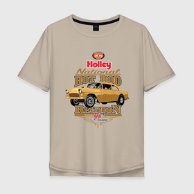 Мужская футболка хлопок Oversize с принтом Gasser в Тюмени, 100% хлопок | свободный крой, круглый ворот, “спинка” длиннее передней части | avto | chevrolet | custom car | muscle car | машина | скорость