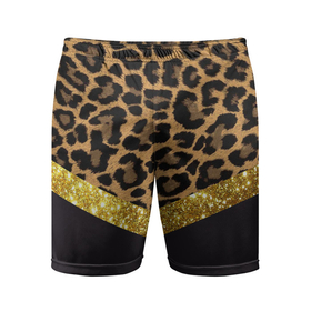 Мужские шорты спортивные с принтом Леопардовый принт ,  |  | Тематика изображения на принте: success | swagg | блеск | блестки | животнй принт | золотистый | золото | золотой | леопард | леопардовый принт | понты | тигровый