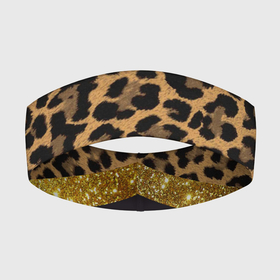 Повязка на голову 3D с принтом Леопардовый принт в Кировске,  |  | success | swagg | блеск | блестки | животнй принт | золотистый | золото | золотой | леопард | леопардовый принт | понты | тигровый