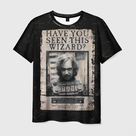 Мужская футболка 3D с принтом Sirius Black в Петрозаводске, 100% полиэфир | прямой крой, круглый вырез горловины, длина до линии бедер | black | sirius | vdzajul | блэк | гарри | поттер | сириус