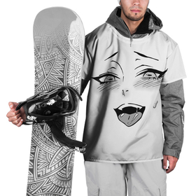 Накидка на куртку 3D с принтом Ахегао личико , 100% полиэстер |  | Тематика изображения на принте: аниме | ахегао | девушка | лицо | язык