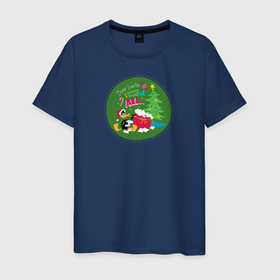 Мужская футболка хлопок с принтом Dear Santa, I want it all... в Белгороде, 100% хлопок | прямой крой, круглый вырез горловины, длина до линии бедер, слегка спущенное плечо. | Тематика изображения на принте: daffy | duck | tunes | vdzajul | дак | даффи