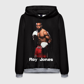 Мужская толстовка 3D с принтом Roy Jones в Курске, 100% полиэстер | двухслойный капюшон со шнурком для регулировки, мягкие манжеты на рукавах и по низу толстовки, спереди карман-кенгуру с мягким внутренним слоем. | Тематика изображения на принте: boxer | boxing | great boxer | roy jones | roy jones lettering | roy jones print | бокс | боксер | великий боксер | надпись roy jones | принт roy jones | рой джонс