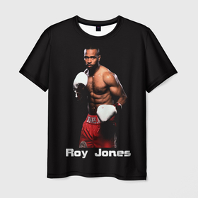 Мужская футболка 3D с принтом Roy Jones в Новосибирске, 100% полиэфир | прямой крой, круглый вырез горловины, длина до линии бедер | boxer | boxing | great boxer | roy jones | roy jones lettering | roy jones print | бокс | боксер | великий боксер | надпись roy jones | принт roy jones | рой джонс