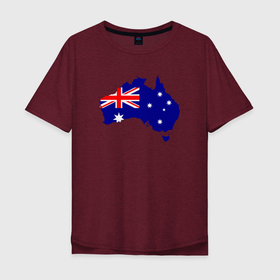 Мужская футболка хлопок Oversize с принтом Австралия в Курске, 100% хлопок | свободный крой, круглый ворот, “спинка” длиннее передней части | австралия | государство | материк | страна | флаг