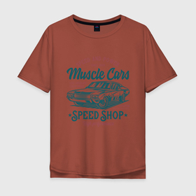 Мужская футболка хлопок Oversize с принтом Машина , 100% хлопок | свободный крой, круглый ворот, “спинка” длиннее передней части | muscle car | авто | автомобили | машина | мускл кар | ретро | скорость