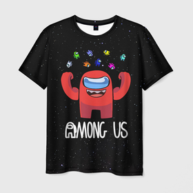 Мужская футболка 3D с принтом AMONG US , 100% полиэфир | прямой крой, круглый вырез горловины, длина до линии бедер | among us | impostor | амонг ас | игра | космический | космический корабль | космонавт | космос | мем | предатель | среди нас | экшен