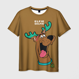 Мужская футболка 3D с принтом Elfie - Selfie в Белгороде, 100% полиэфир | прямой крой, круглый вырез горловины, длина до линии бедер | 005850 | scooby doo | shaggy | vdkotan | велма | дафна | скуби | скуби ду | шэгги